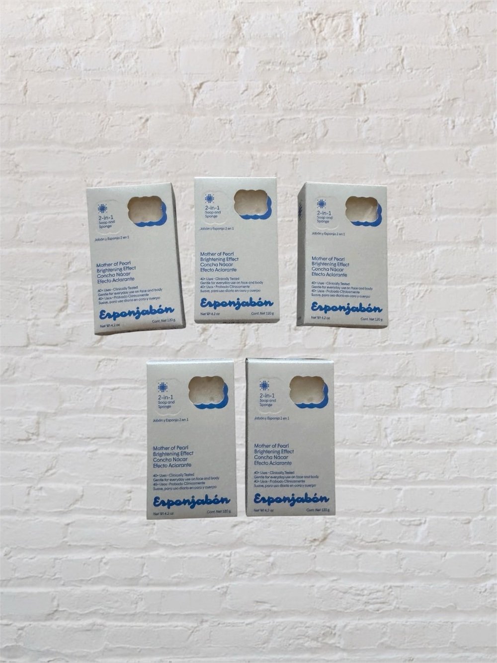 Bundle of 5 🆕 Esponjabon Mother of Pearl 2 in 1 Soap Sponges